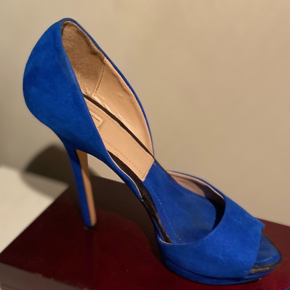Zara Collection Cobalt Blue Peep-toe heals - Picture 2 of 4